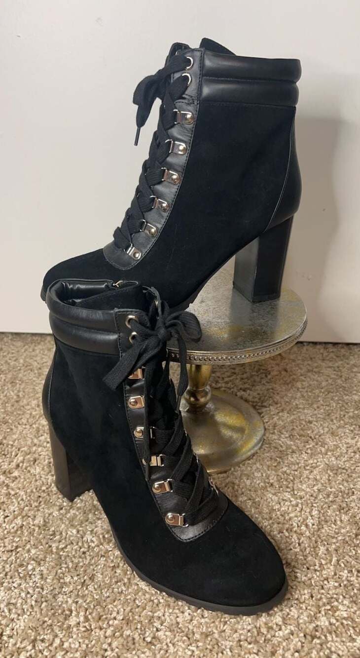 White House Black Market Reagan Combat Heeled Boots Size 8M